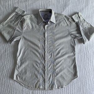 Robert Graham Mens Striped Embroidered Paisley Long Sleeve Shirt Size 2XL.#0041